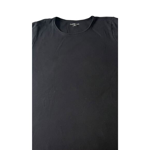 CROFT & BARROW LONG SLV PULL-OVER CREW NECK TOP/T-SHIRT, WOMENS, 1X, BLACK - Picture 3 of 11